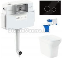 Комплект Lavinia Boho Унитаз приставной Bristol 33054040 + Крышка-сиденье Bristol 33290500 с микролифтом + Бачок скрытого монтажа RelFix 38020010 + Кнопка RelFix 3805004B + Дозатор RelFix 38040010