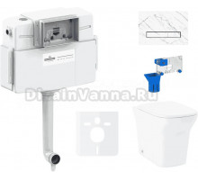 Комплект Lavinia Boho Унитаз приставной Bristol 33054040 + Крышка-сиденье Bristol 33290500 с микролифтом + Бачок скрытого монтажа RelFix 38020010 + Кнопка RelFix 38050903 + Дозатор RelFix 38040010