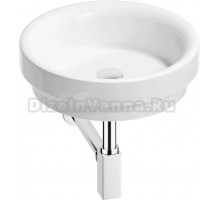 Накладная раковина Wellsee Doux 201001131 40 глянцевая белая, хром, круглая, фаянс