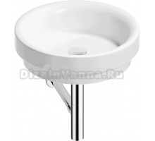 Накладная раковина Wellsee Doux 201001136 40 глянцевая белая, хром, круглая, фаянс