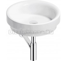 Накладная раковина Wellsee Doux 201001141 40 глянцевая белая, хром, круглая, фаянс