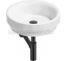 Накладная раковина Wellsee Doux 201001142 40 глянцевая белая, матовая черная, круглая, фаянс