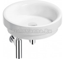 Накладная раковина Wellsee Doux 201001146 40 глянцевая белая, хром, круглая, фаянс