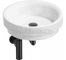 Накладная раковина Wellsee Doux 201001147 40 глянцевая белая, матовая черная, круглая, фаянс
