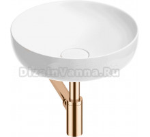 Накладная раковина Wellsee Chalice Perfection 201001154 42 глянцевая белая, розовое золото, круглая, фаянс