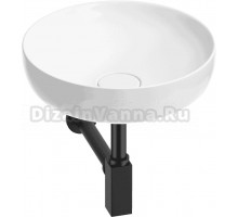 Накладная раковина Wellsee Chalice Perfection 201001157 42 глянцевая белая, матовая черная, круглая, фаянс