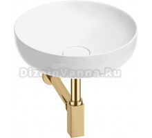 Накладная раковина Wellsee Chalice Perfection 201001158 42 глянцевая белая, золото, круглая, фаянс