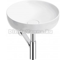 Накладная раковина Wellsee Chalice Perfection 201001166 42 глянцевая белая, хром, круглая, фаянс