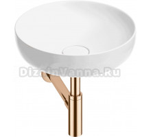 Накладная раковина Wellsee Chalice Perfection 201001169 42 глянцевая белая, розовое золото, круглая, фаянс