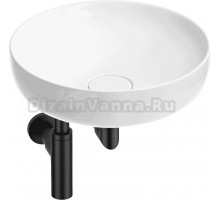 Накладная раковина Wellsee Chalice Perfection 201001172 42 глянцевая белая, матовая черная, круглая, фаянс