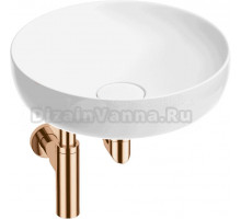 Накладная раковина Wellsee Chalice Perfection 201001174 42 глянцевая белая, розовое золото, круглая, фаянс