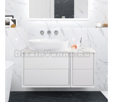 Тумба под раковину со столешницей Cezares Bellagio 106 подвесная, bianco opaco