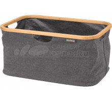 Корзина для белья Brabantia 232725 40 л, напольная, серая, черная, прямоугольная, текстиль