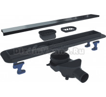 Душевой трап (лоток) BelBagno Luce BB-LD-LUCE-60-NERO 55 см, решетка матовая черная, с сифоном, под плитку