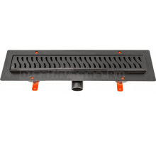 Душевой трап (лоток) Creto Zigzag CRE-350 ZB 35 см, решетка черная, с сифоном