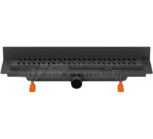 Душевой трап (лоток) Creto Zigzag CRE-350 ZB-P 45 см, решетка черная, с сифоном