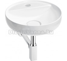 Накладная раковина Wellsee Chalice Perfection 201001181 42 глянцевая белая, хром, круглая, фаянс, с 1 отверстием под смеситель