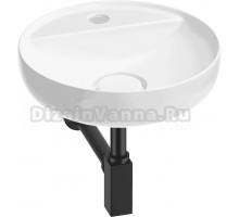 Накладная раковина Wellsee Chalice Perfection 201001182 42 глянцевая белая, матовая черная, круглая, фаянс, с 1 отверстием под смеситель