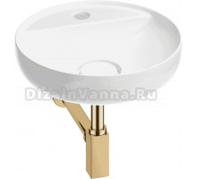 Накладная раковина Wellsee Chalice Perfection 201001183 42 глянцевая белая, розовое золото, круглая, фаянс, с 1 отверстием под смеситель