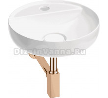 Накладная раковина Wellsee Chalice Perfection 201001184 42 глянцевая белая, розовое золото, круглая, фаянс, с 1 отверстием под смеситель