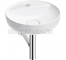 Накладная раковина Wellsee Chalice Perfection 201001186 42 глянцевая белая, хром, круглая, фаянс, с 1 отверстием под смеситель