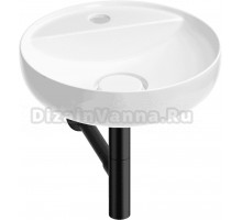 Накладная раковина Wellsee Chalice Perfection 201001187 42 глянцевая белая, матовая черная, круглая, фаянс, с 1 отверстием под смеситель