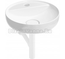 Накладная раковина Wellsee Chalice Perfection 201001190 42 глянцевая белая, матовая белая, круглая, фаянс, с 1 отверстием под смеситель