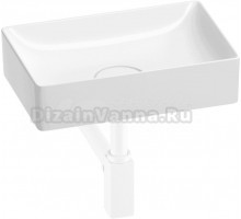 Накладная раковина Wellsee Pure BY Wellsee 201001210 42 глянцевая белая, матовая белая, прямоугольная, фаянс, с 1 отверстием под смеситель