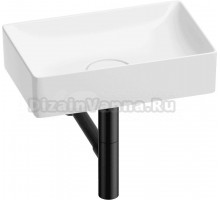 Накладная раковина Wellsee Pure BY Wellsee 201001212 42 глянцевая белая, матовая черная, прямоугольная, фаянс, с 1 отверстием под смеситель