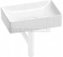 Накладная раковина Wellsee Pure BY Wellsee 201001215 42 глянцевая белая, матовая белая, прямоугольная, фаянс, с 1 отверстием под смеситель