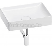 Накладная раковина Wellsee Pure BY Wellsee 201001231 50 глянцевая белая, хром, прямоугольная, фаянс, с 1 отверстием под смеситель