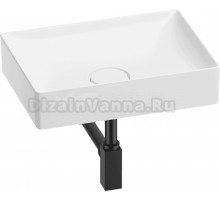 Накладная раковина Wellsee Pure BY Wellsee 201001232 50 глянцевая белая, матовая черная, прямоугольная, фаянс, с 1 отверстием под смеситель