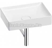 Накладная раковина Wellsee Pure BY Wellsee 201001236 50 глянцевая белая, хром, прямоугольная, фаянс, с 1 отверстием под смеситель