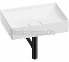 Накладная раковина Wellsee Pure BY Wellsee 201001237 50 глянцевая белая, матовая черная, прямоугольная, фаянс, с 1 отверстием под смеситель