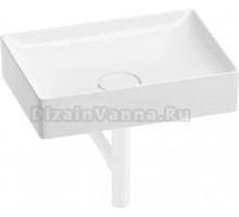 Накладная раковина Wellsee Pure BY Wellsee 201001240 50 глянцевая белая, матовая белая, прямоугольная, фаянс, с 1 отверстием под смеситель