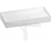 Накладная раковина Wellsee Pure BY Wellsee 201001260 75 глянцевая белая, матовая белая, прямоугольная, фаянс, с 1 отверстием под смеситель