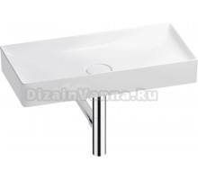 Накладная раковина Wellsee Pure BY Wellsee 201001261 75 глянцевая белая, хром, прямоугольная, фаянс, с 1 отверстием под смеситель