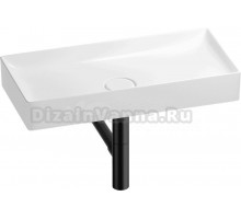 Накладная раковина Wellsee Pure BY Wellsee 201001262 75 глянцевая белая, матовая черная, прямоугольная, фаянс, с 1 отверстием под смеситель