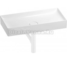 Накладная раковина Wellsee Pure BY Wellsee 201001265 75 глянцевая белая, матовая белая, прямоугольная, фаянс, с 1 отверстием под смеситель