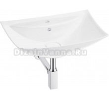 Накладная раковина Wellsee Cerulean 201001381 60 глянцевая белая, хром, прямоугольная, фаянс, с 1 отверстием под смеситель
