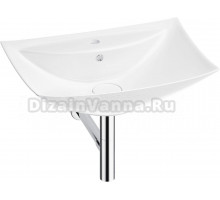 Накладная раковина Wellsee Cerulean 201001386 60 глянцевая белая, хром, прямоугольная, фаянс, с 1 отверстием под смеситель