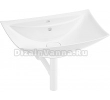 Накладная раковина Wellsee Cerulean 201001390 60 глянцевая белая, матовая белая, прямоугольная, фаянс, с 1 отверстием под смеситель