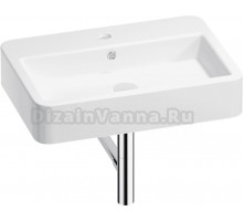 Накладная раковина Wellsee Halcyon 201001286 60 глянцевая белая, хром, прямоугольная, фаянс, с 1 отверстием под смеситель