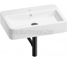 Накладная раковина Wellsee Halcyon 201001287 60 глянцевая белая, матовая черная, прямоугольная, фаянс, с 1 отверстием под смеситель