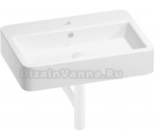 Накладная раковина Wellsee Halcyon 201001290 60 глянцевая белая, матовая белая, прямоугольная, фаянс, с 1 отверстием под смеситель