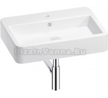 Накладная раковина Wellsee Halcyon 201001291 60 глянцевая белая, хром, прямоугольная, фаянс, с 1 отверстием под смеситель