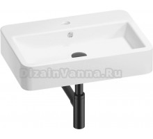 Накладная раковина Wellsee Halcyon 201001292 60 глянцевая белая, матовая черная, прямоугольная, фаянс, с 1 отверстием под смеситель