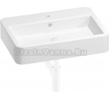Накладная раковина Wellsee Halcyon 201001295 60 глянцевая белая, матовая белая, прямоугольная, фаянс, с 1 отверстием под смеситель