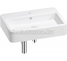 Накладная раковина Wellsee Halcyon 201001296 60 глянцевая белая, хром, прямоугольная, фаянс, с 1 отверстием под смеситель