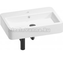 Накладная раковина Wellsee Halcyon 201001297 60 глянцевая белая, матовая черная, прямоугольная, фаянс, с 1 отверстием под смеситель